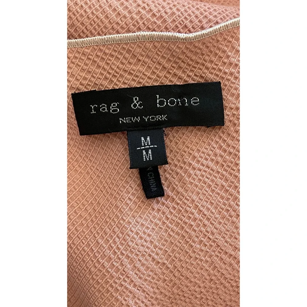 Rag & Bone Midi Dress Size 2 Pink Pinafore Button Side Textured Cottage Festival